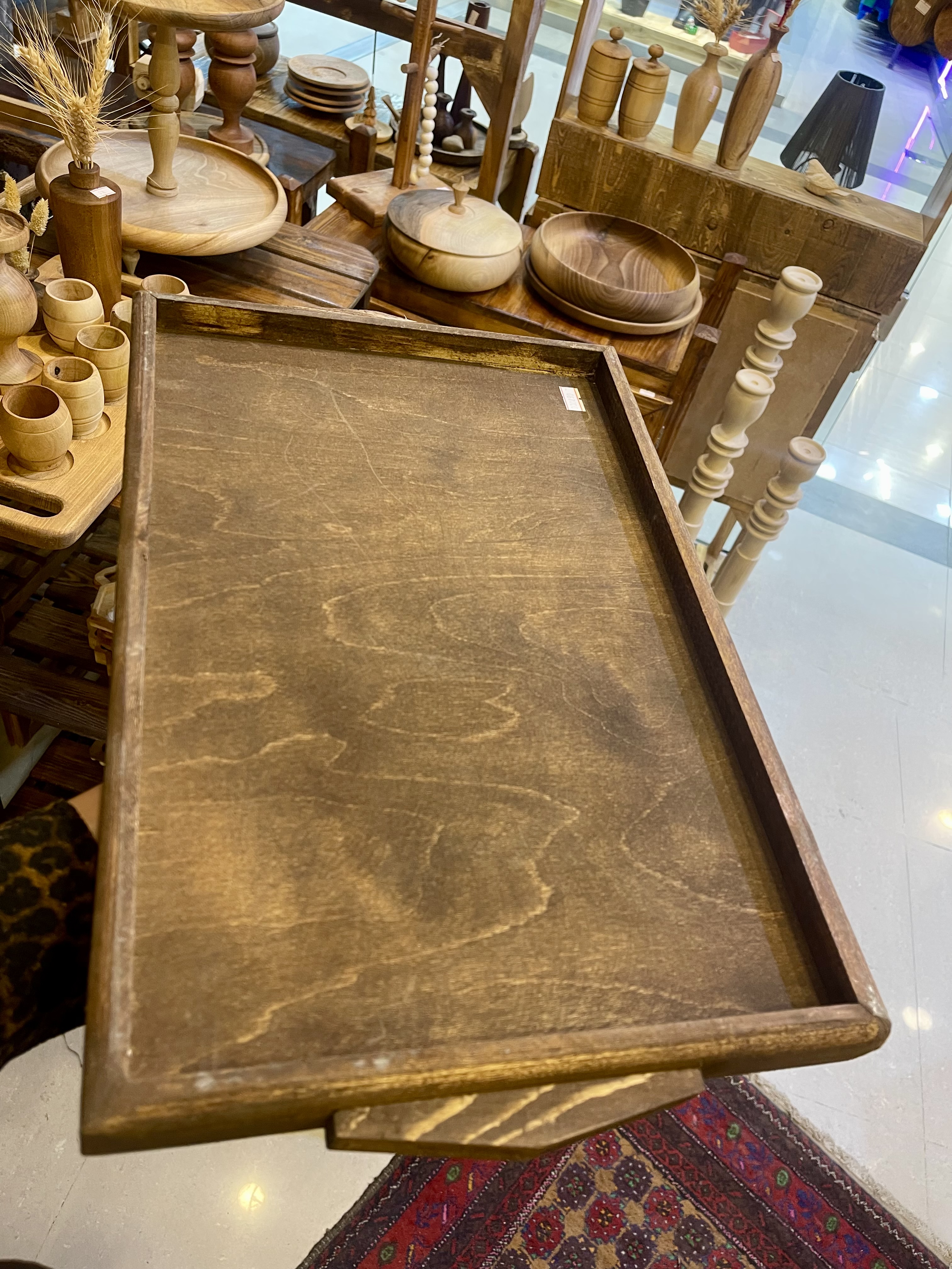 سینی چوبی روس(رنگ تیره،قابل شستوشو،مناسب برای مزه)